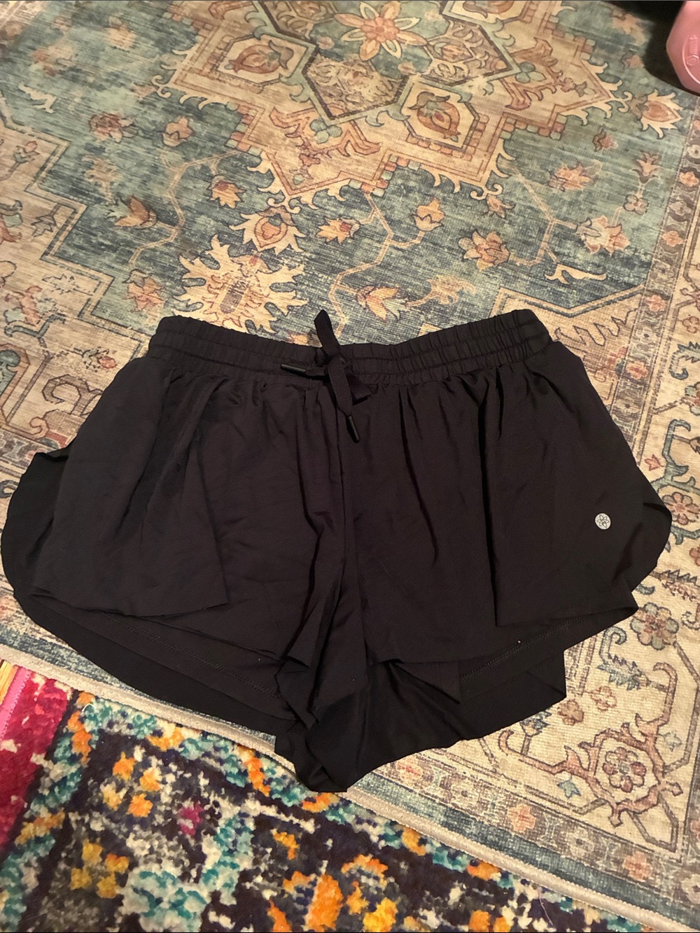Black Women's Athletic Shorts with Drawstring